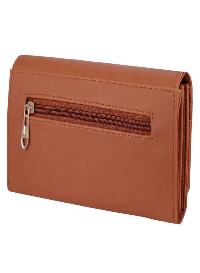 ALSU Women's Wallet Hand Purse Clutch Vegan Leather | Phone Pocket | 4 Card Pocket (Tan) - Image 3